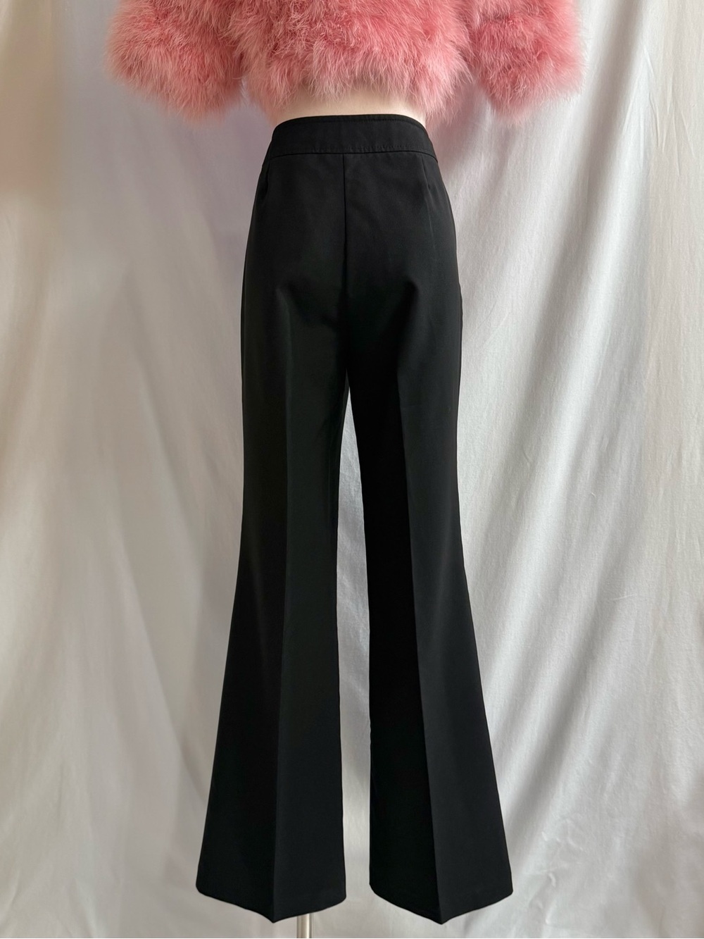 Y2K High Waist Black Belted Trousers - Picture 4 of 5